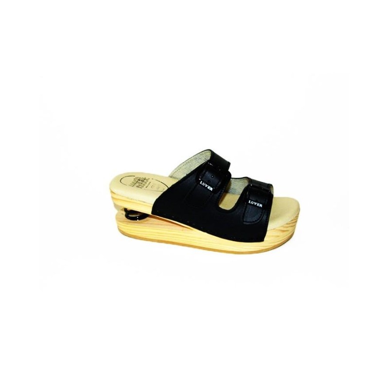 Luver Zueco Sandalia Muelle 2 Tira Mod.2101 Negro 36