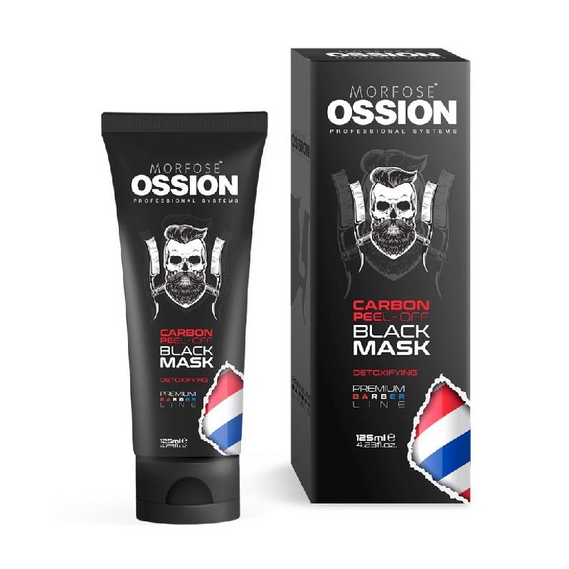 Ossion Premium Barber Line Charcoal Activated Black Mask 125ml Ref: Oss-1020