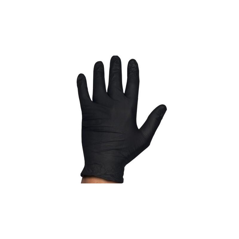 Rubberex Guantes Nitrilo Touch 100 Unids Pro Black Sin Polvo 5.0grs Talla 2 M Ref: 513